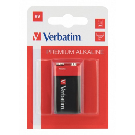 Verbatim Batteria alcalina transistor LR61 9V, in blister - 1pz - 49924