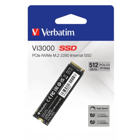 SSD 512GB, velocita` di lettura fino a 3100MB/s, velocita` di scrittura fino a 2100MB/s, PCIE 3.0