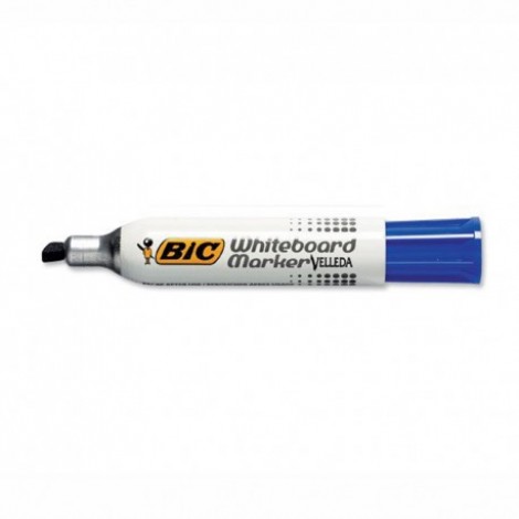 Bic Velleda 1781 – Marcatore per lavagne con inchiostro a base di chetone colore blu tratto 3,2-5,5mm – 12pz