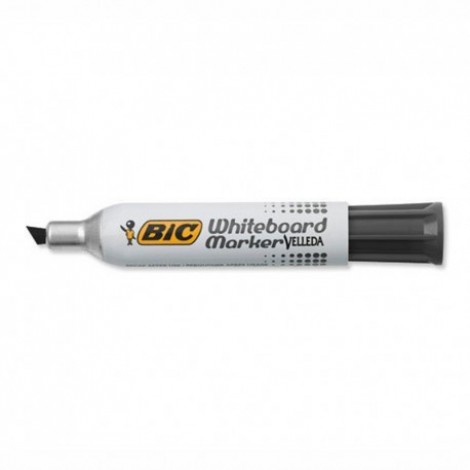 Bic Velleda 1781 – Marcatore per lavagne con inchiostro a base di chetone colore nero tratto 3,2-5,5mm - 12pz