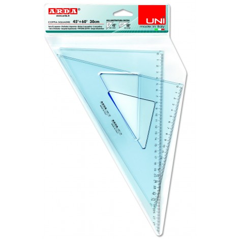 Arda Coppia Squadre UNI 45° e 60°, 30cm