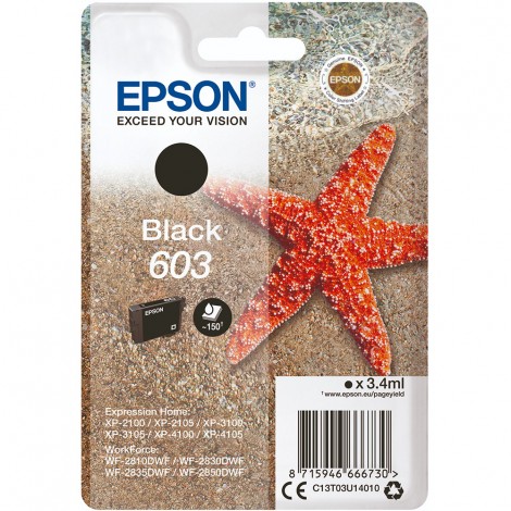 T03U1 cartuccia nero per Epson WORKFORCE WF 2850DWF (3,4ml) 1pz