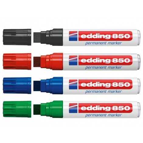 Edding 850 – Marcatore permanente con inchiostro a base d`alcool, resistente all`acqua tratto 5-15mm colore blu – 1pz