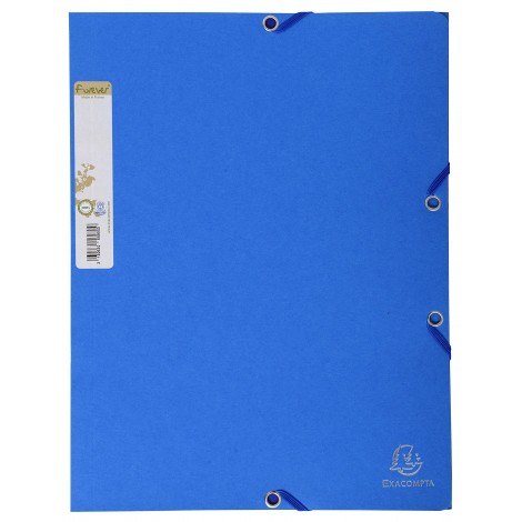 Exacompta Forever – Cartellina a 3 lembi con elastico, formato 24x32cm, cartone 280gr dorso 1,5cm colore blu. Prezzo singolo, ord. minimo 25pz