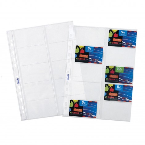 Favorit Buste a foratura porta cards 21,5x30,5cm - Buste in PPL forate, finitura liscia, formato utile 22x30cm con 10 tasche, confezione da 10pz