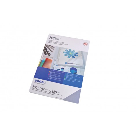 GBC HighClear – Copertine per rilegatura in PVC, 200mic, formato A4 colore trasparente