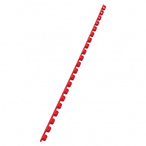 GBC CombBind – Dorsi plastici a spirale per rilegatura formato A4, 21 anelli, rilega fino a 25 fogli dorso 6mm colore rosso