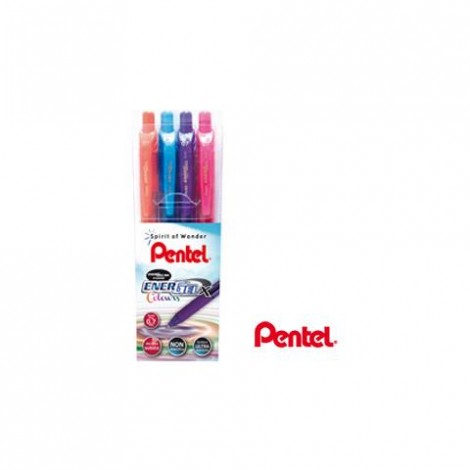 Pentel Energel X - Penna roller con inchiostro gel, esente da cloruro di polivinile, grip in gomma antiscivolo, non macchia, punta 0,7mm colori assortiti - 1Conf.