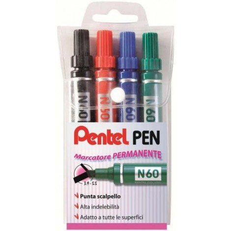 Pentel N60 - Marcatore permanente con inchiostro a base d`olio, punta da 3,9-5,7mm colori assortiti - Prezzo singolo, ord. minimo 4pz
