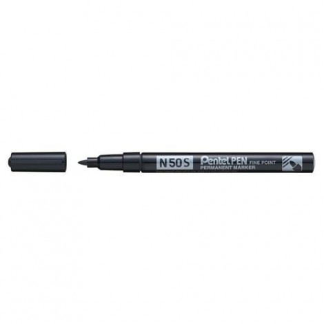 Pentel N50S-A Marcatore permanente con inchiostro a base d`olio, punta 3,18mm colore nero - Prezzo singolo, ord. minimo 12pz