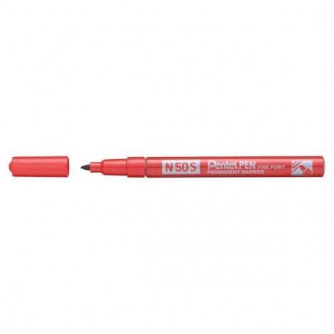 N50S-B - Marcatore permanente con inchiostro a base d`olio, punta 3,18mm colore rosso- Prezzo singolo, ord. minimo 12pz