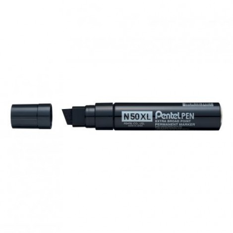 Pentel N50XL-A - Marcatore permanente con inchiostro a base d`olio, punta da 8-15,4mm colore nero - Prezzo singolo, ord. minimo 6pz