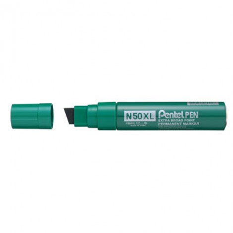 Pentel N50XL-D - Marcatore permanente con inchiostro a base d`olio, punta da 8-15,4mm colore verde - Prezzo singolo, ord. minimo 6pz