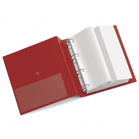 Sei Raccoglitori personalizzabili Stelvio TI 22x30cm dorso 5,5cm rosso –Raccoglitore 4 anelli a D da 40mm - 1pz