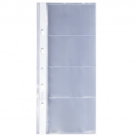 Sei Ricambi Visita MC, 8 spazi 10x26cm - Buste in PPL forate, ricambio per MC 16-30, porta BIGLIETTI DA VISITA, finitura liscia, formato utile 10x26cm con 8 tasche, confezione da 10pz