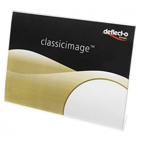 Deflecto Portadepliant monofacciale, formato A4 orizzontale, spessore 2.5mm, base di appoggio a L