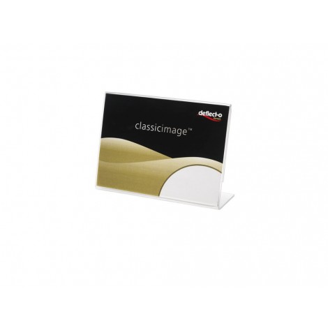 Deflecto Portadepliant monofacciale, formato A5 orizzontale, spessore 2.5mm, base di appoggio a L