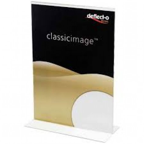 Deflecto Portadepliant bifacciale, formato A5, spessore 2.5mm, base di appoggio a T