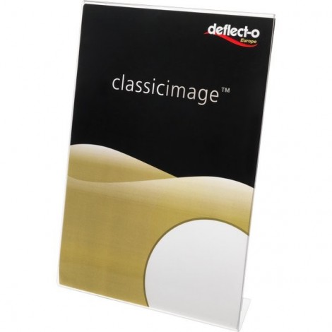 Deflecto Portaprezzi verticale, in acrilico, formato A7, base di appoggio a L