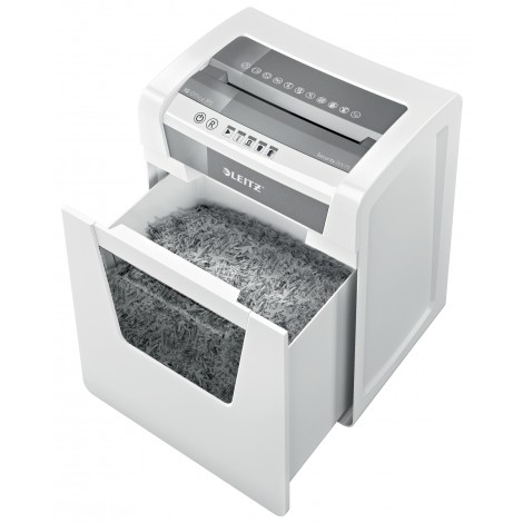 Leitz IQ - Distruggidocumenti Office taglio a microframmenti 2x15mm, distrugge clip e punti metallici, sicurezza P5