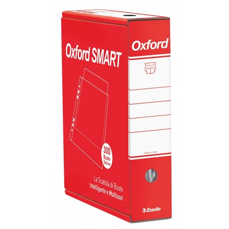 Esselte Oxford Smart Deluxe - Buste in PPL forate, finitura liscia, formato utile 21x29,7cm, alto spessore, 6 confezione da 50pz