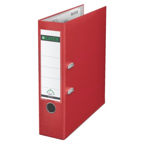 Leitz 180 – Registratore commerciale dotato di foro di presa dorso 8cm colore rosso – 1pz