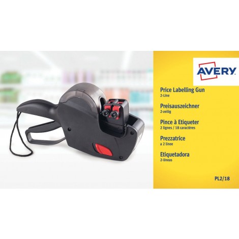 Avery Prezzatrice PL2/18, 2 linee 18 caratteri 26x16mm colore nero