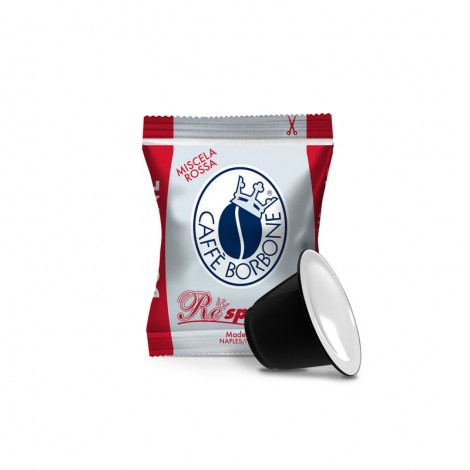 50 capsule miscela rossa (densa e dal gusto forte ed intenso), compatibili con macchine Nespresso