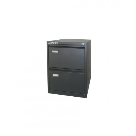 Classificatore metallico KUBO, 2 cassetti, con maniglie e chiusura centralizzata, 2 chiavi colore nero
