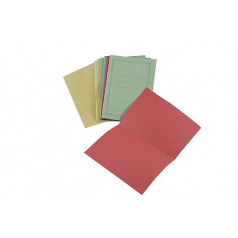 Cartellina in cartoncino pannosa, senza lembi, con stampa tabella esterna colore giallo