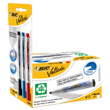 Velleda 1701 - Marcatore per lavagne, punta 4,95mm - 12pz + 3 omaggio colori assortiti