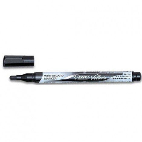 Bic Velleda Pocket – Marcatore per lavagne ad inchiostro liquido, punta 4,2mm tratto 2,2mm colore nero – 12pz