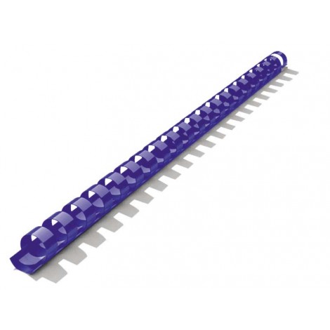 Dorsi plastici a spirale – Spirali per rilegatura formato A4, 21 anelli, sezione tonda, rilega fino a 145 fogli dorso 16mm colore blu