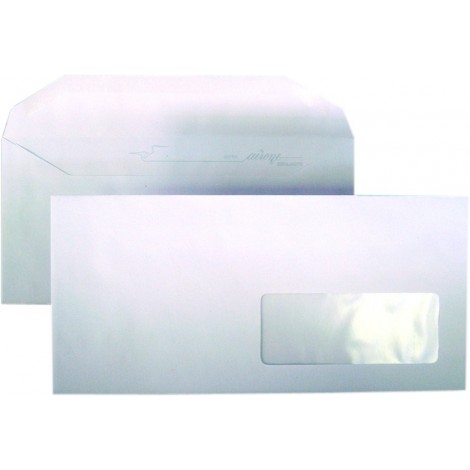 Buste Airone, in carta riciclata 80gr uso mano, sagoma a tasca, con finestra 4x10cm, 11x23cm 500pz
