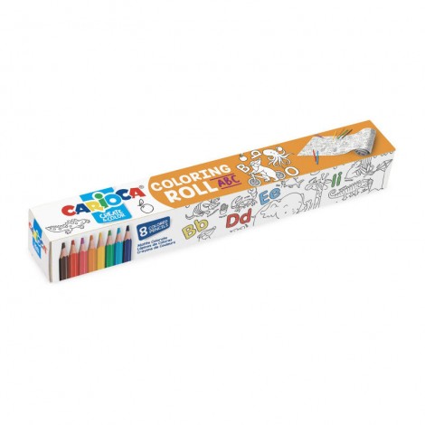 Coloring Roll ABC - Rotolo da colorare 198x30cm con 8 matite colorate