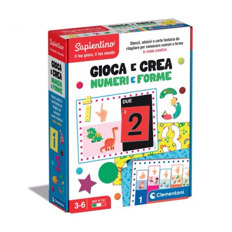 Gioca e crea i numeri - Un astuccio con tutto l’occorrente per conoscere i numeri e le quantità in modo creativo. Tanti stencil, fogli decorati, adesivi e attività manuali per divertirsi e imparare. Attraverso l’attività pratica il bambino impara i numeri disegnandoli con gli stencil o ricreandoli con le texture e gli sticker. La personalizzazione delle proprie creazioni coinvolge il bambino e favorisce l’apprendimento. Un gioco che stimola l’uso di creatività e fantasia.