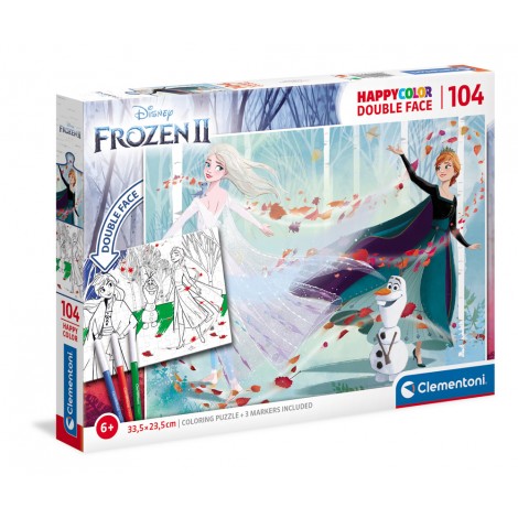 Happy Color Double Face, Frozen2 - puzzle 104pz (dimensioni puzzle 33,5x23,5cm)