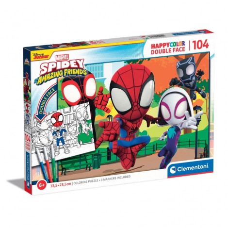 Happy Color Double Face, Spidey - puzzle 104pz (dimensioni puzzle 33,5x23,5cm)