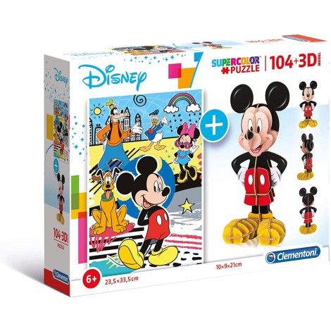 Mickey Mouse - puzzle 104pz + puzzle 3D