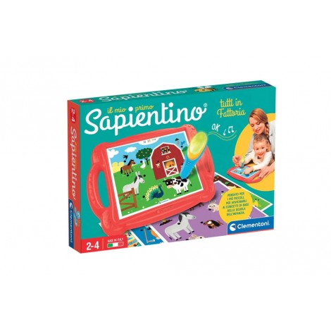 Il Mio Primo Sapientino Fattoria - In questa versione adatta ai bambini più piccoli, vengono presentati tanti animali e oggetti della fattoria. La penna elettronica ergonomica e facile da impugnare, segna le risposte corrette e permette al bambino di giocare in autonomia. Con banchetto portatile e vano portaschede.