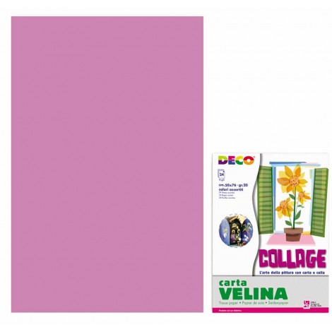 Deco Carta velina, 50x76cm, 24 fogli, carta semitrasparente per realizzare lavoretti che risaltano se esposti alla luce colore violetto