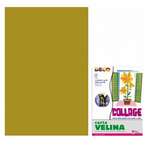 Deco Carta velina, 50x76cm, 24 fogli, carta semitrasparente per realizzare lavoretti che risaltano se esposti alla luce colore marrone