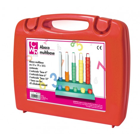 CWR Valigetta grande con abaco e 45 cilindretti, aiutano i bambini ad apprendere concetti matematici