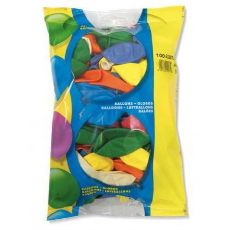 Palloncini gonfiabili 24cm in colori assortiti, 100pz