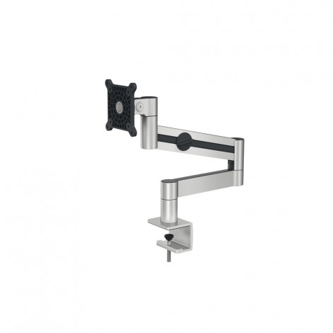 Braccio porta monitor estensibile per uno schermo, fissaggio con morsetto, per monitor da 3-8kg da 21" a 27", foratura vesa 75x75mm/100x100mm - 1pz