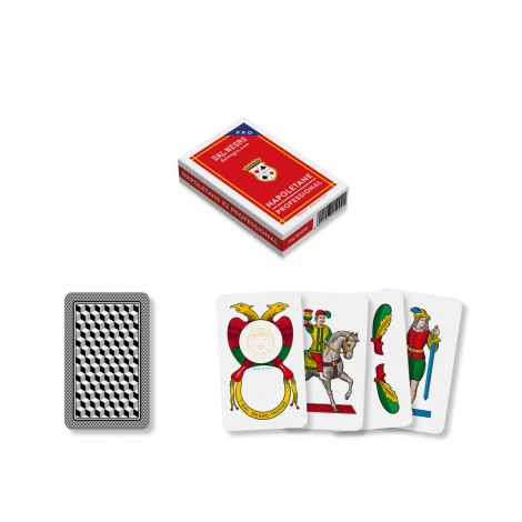 Carte Napoletane n. 82 Plastica Astuccio Rosso. Carte da gioco regionali Napoletane, astuccio rosso. Formato mm 51x82, 100% Plastica.