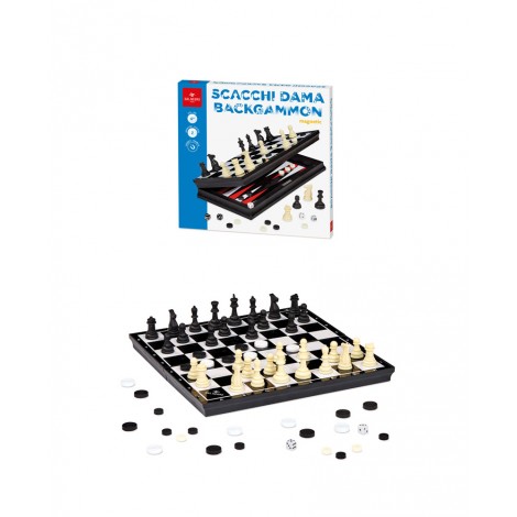 Scacchi Dama Backgammon Magnetic. Tre famosissimi giochi racchiusi in un unico contenitore