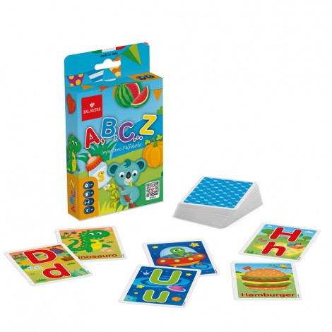 Carte A B C ... Z - Impariamo l'alfabeto - Lettere, oggetti, animali abbina, impara ed inventa. 52 divertenti carte per imparare l`alfabeto, per abbinare lettere ad oggetti ed animali e per stimolare la memoria dei piccoli.