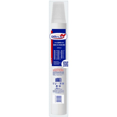 Bicchieri 200ml colore bianco, 100pz