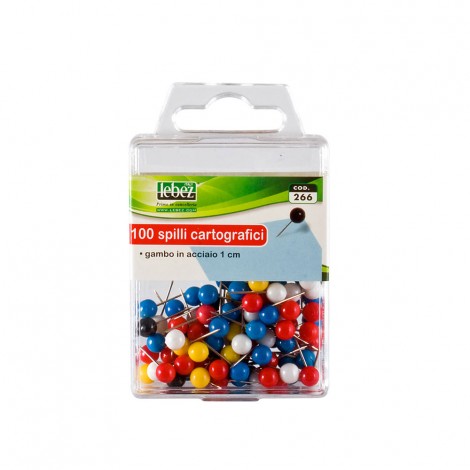 Push pins - Spilli - Segna mappe a sfera, gambo in acciaio 1cm colori assortiti - 100pz